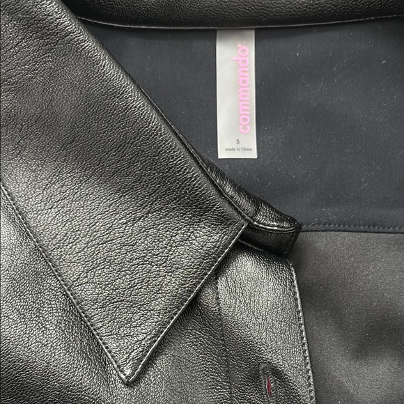 Commando Lightweight Faux Black Button Down Leather bodysuit Size Small - Picture 6 of 14
